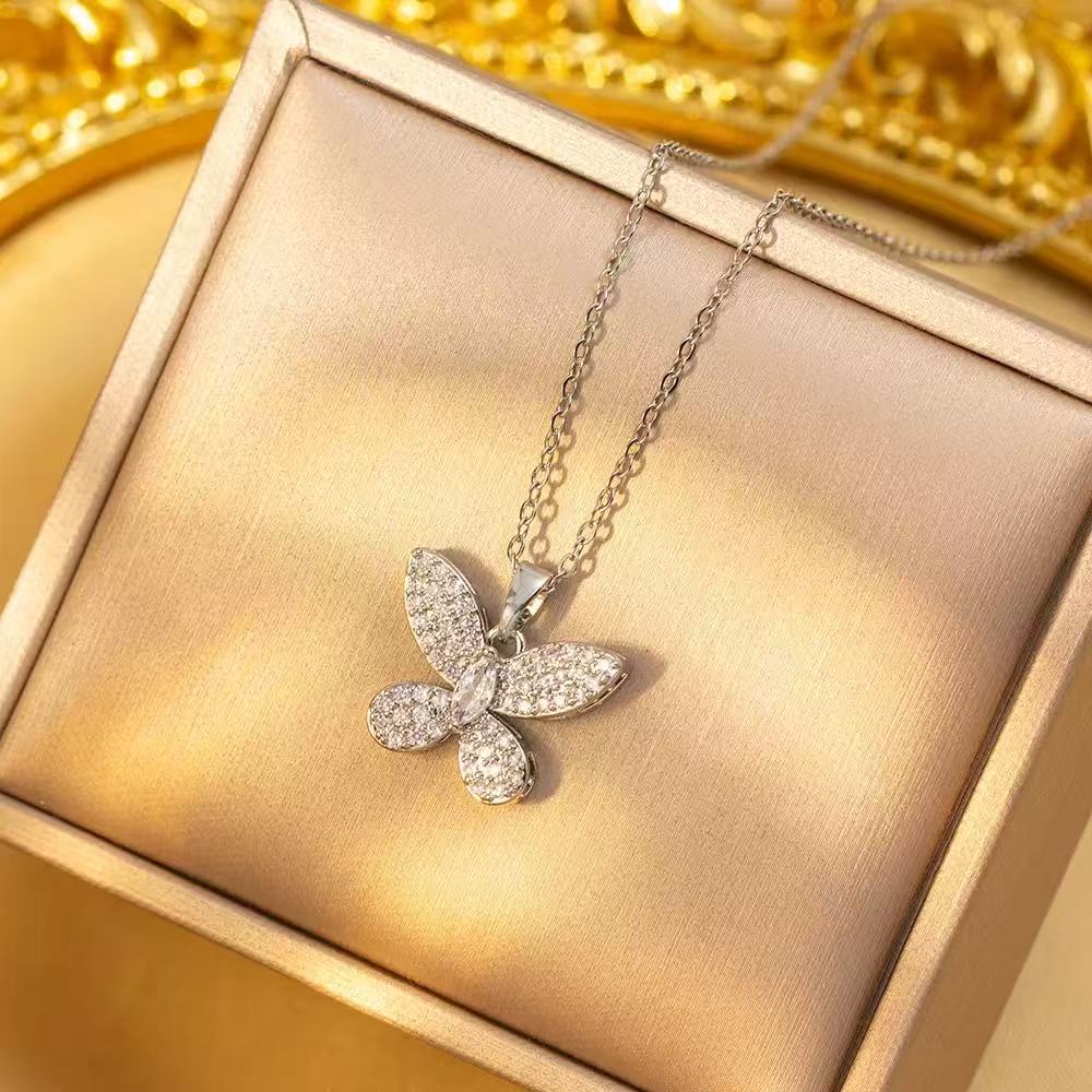 Full Diamond Butterfly Jewelry Set