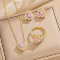 Heart Zircon Flower Jewelry Set