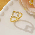 Four Leaf Clover Open Ring