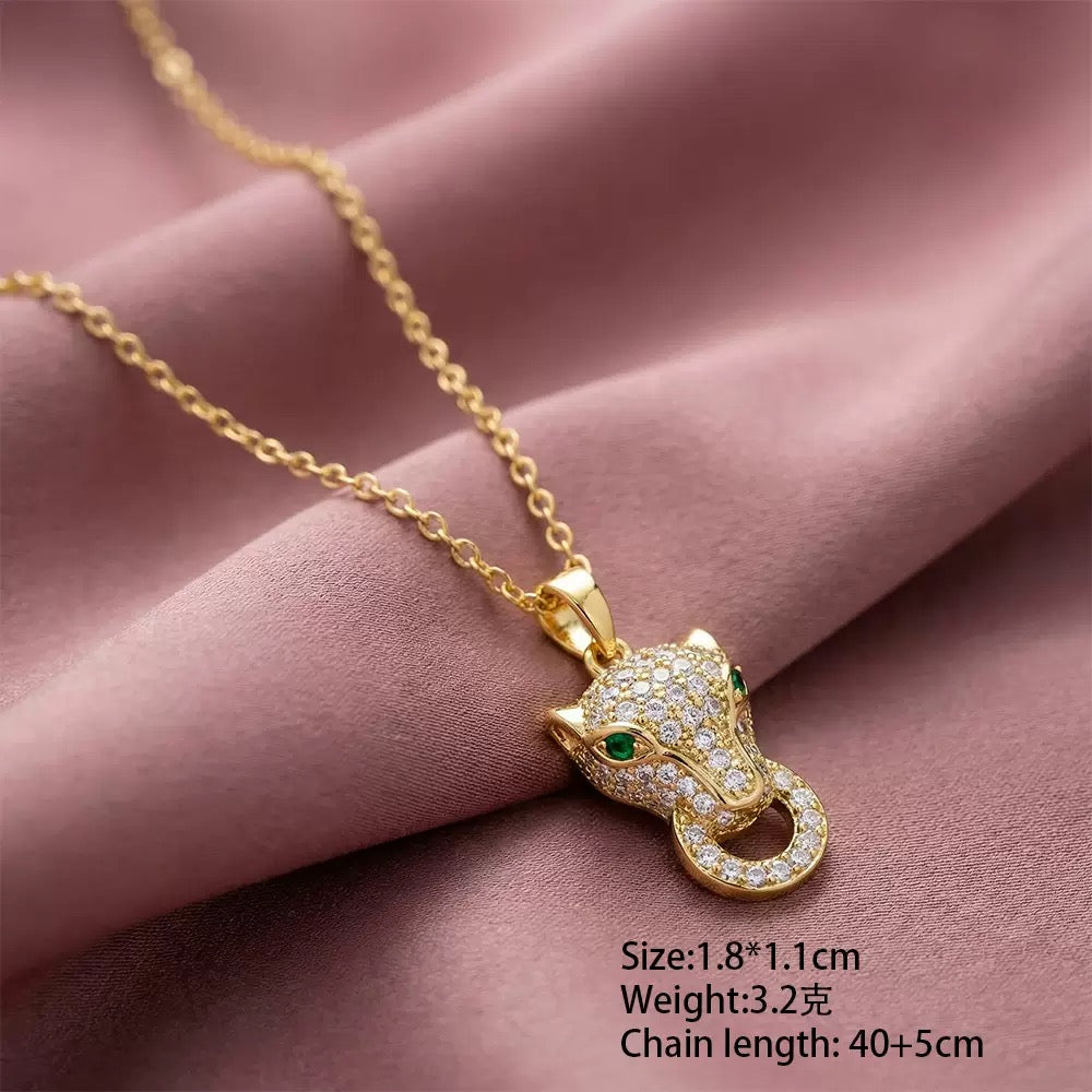 Full Diamond Leopard Jewelry Set