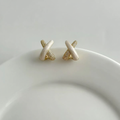 S925 Zircon Cross Stud Earrings