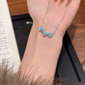 Turquoise Diamond Heart Necklace