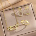 Full Diamond Horseshoe Jewelry Set