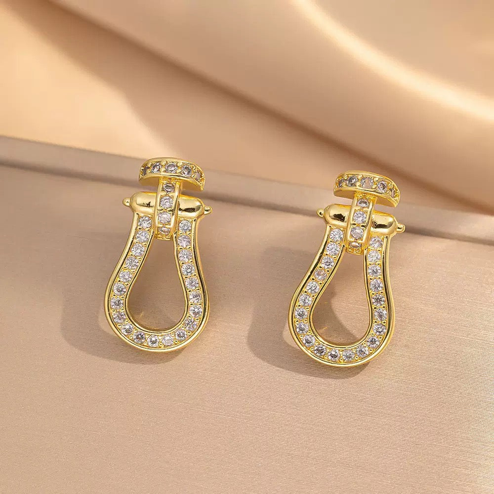 Full Diamond Horseshoe Jewelry Set