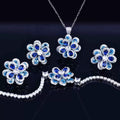 Multicolor Zircon Flower Jewelry Set