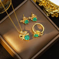 Emerald Bow Jewelry Set