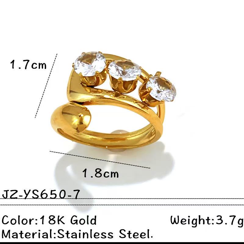 Stainless Steel Zircon Ring
