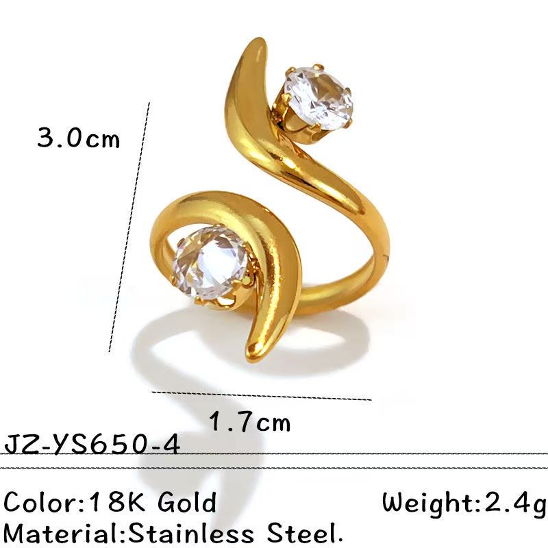 Stainless Steel Zircon Ring