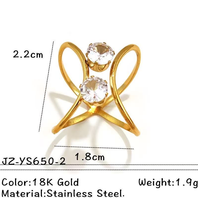 Stainless Steel Zircon Ring