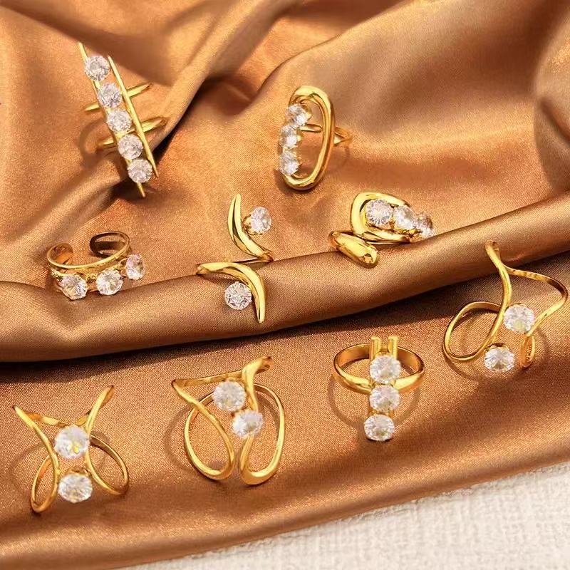 Stainless Steel Zircon Ring