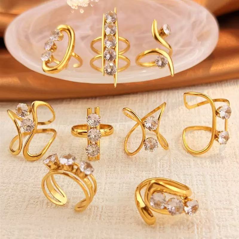 Stainless Steel Zircon Ring