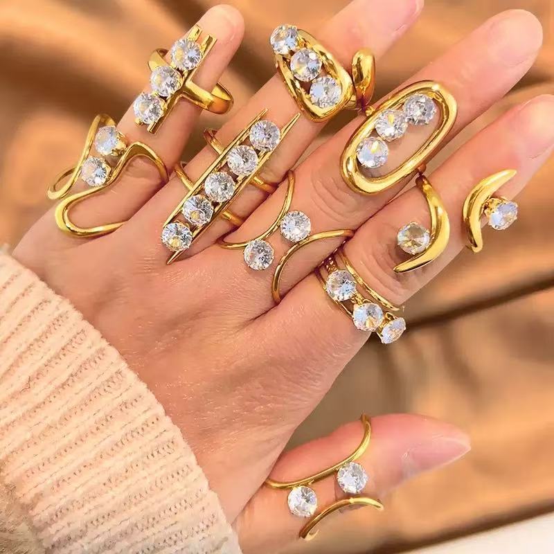 Stainless Steel Zircon Ring