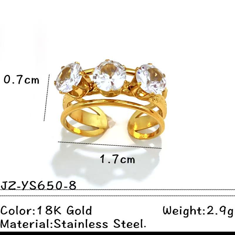 Stainless Steel Zircon Ring