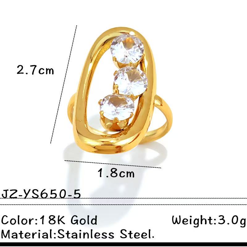 Stainless Steel Zircon Ring