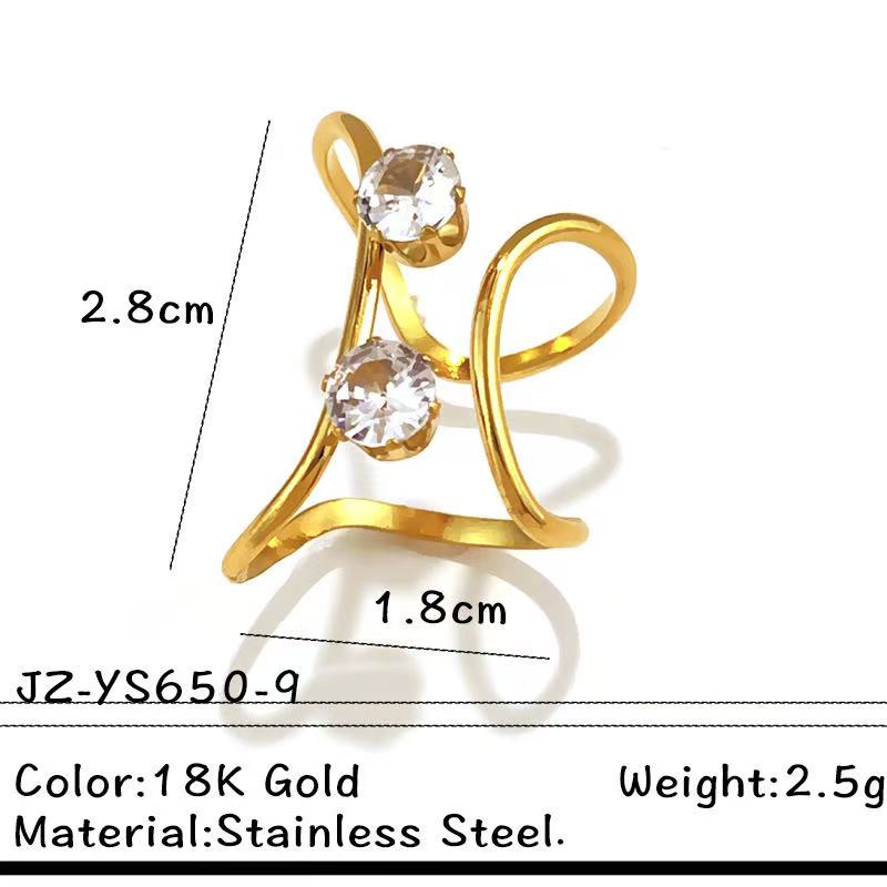 Stainless Steel Zircon Ring