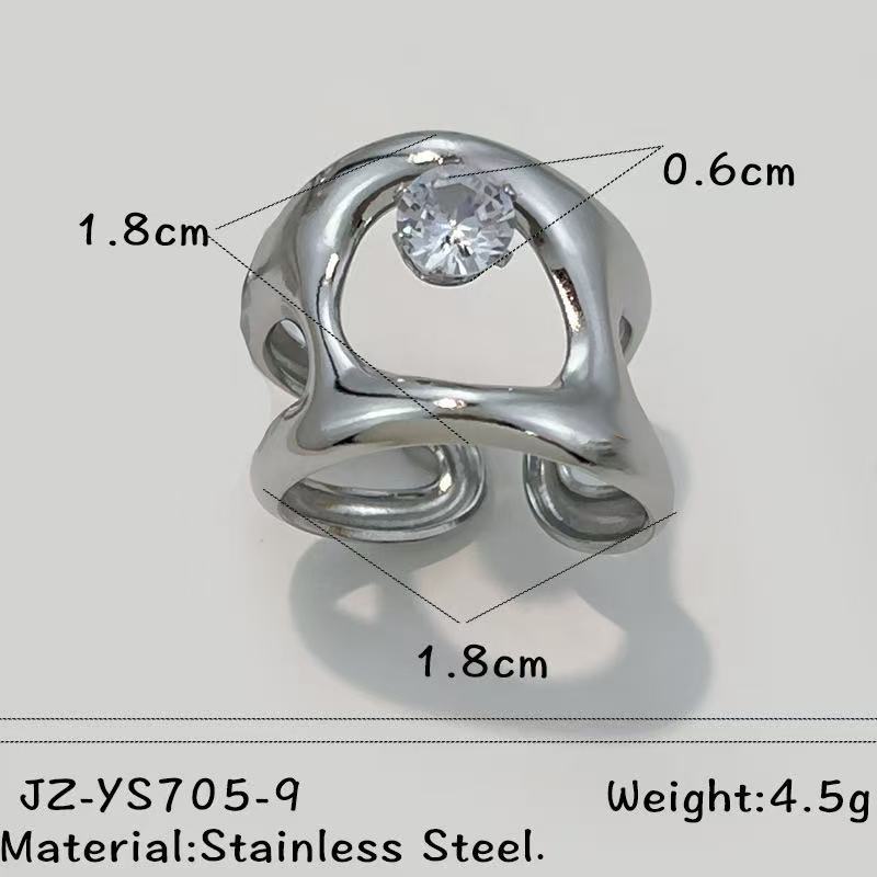 Stainless Steel Zircon Ring
