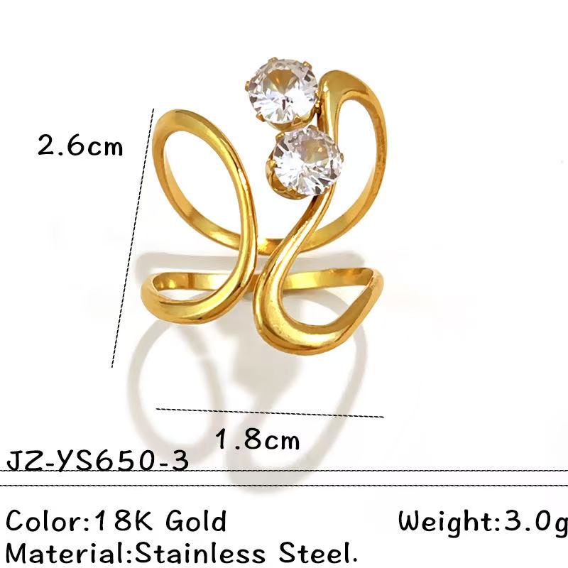 Stainless Steel Zircon Ring
