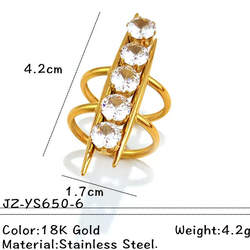 Stainless Steel Zircon Ring