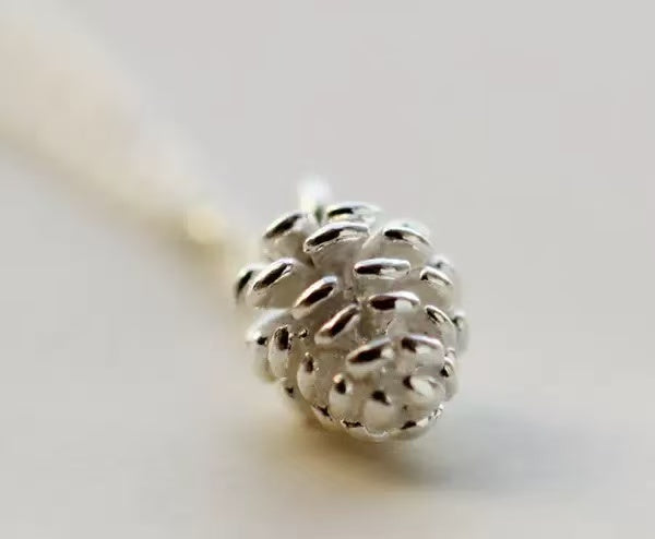 S925 Sterling Silver Pine Cone Necklace