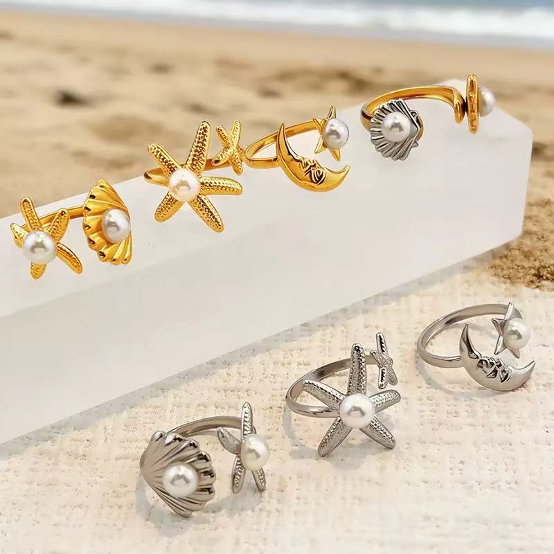 Titanium Steel Pearl Ring