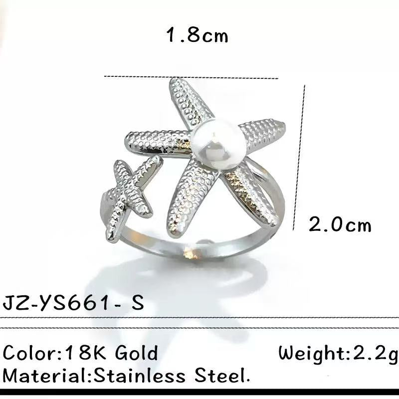 Titanium Steel Pearl Ring