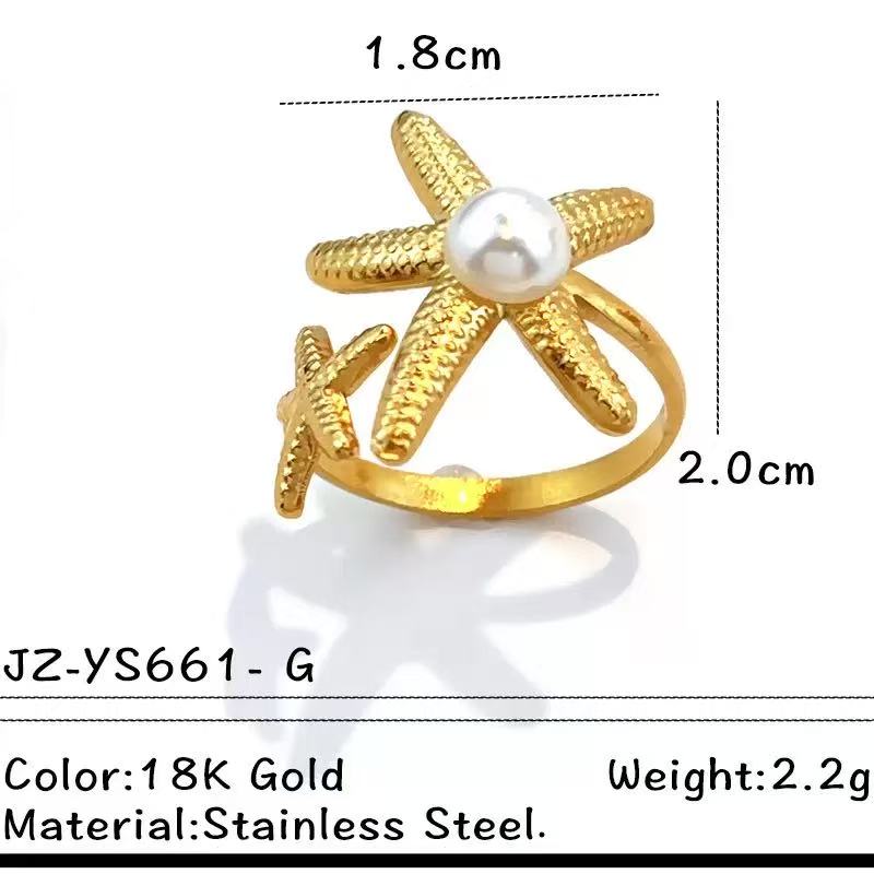 Titanium Steel Pearl Ring