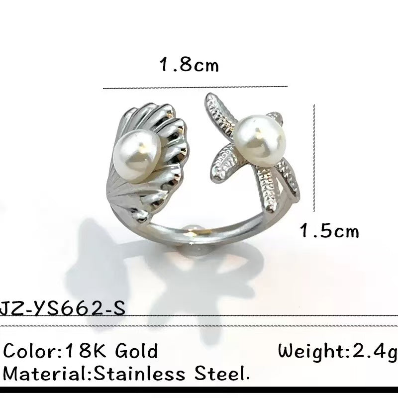 Titanium Steel Pearl Ring