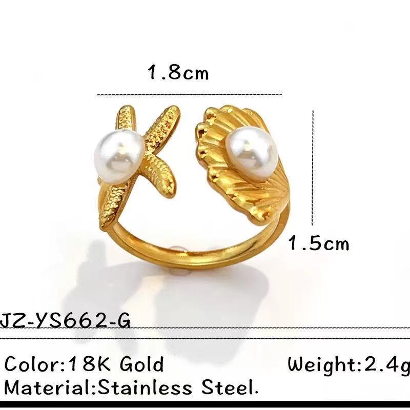 Titanium Steel Pearl Ring