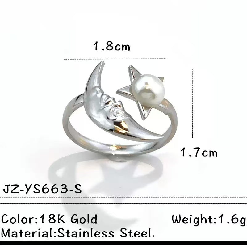 Titanium Steel Pearl Ring