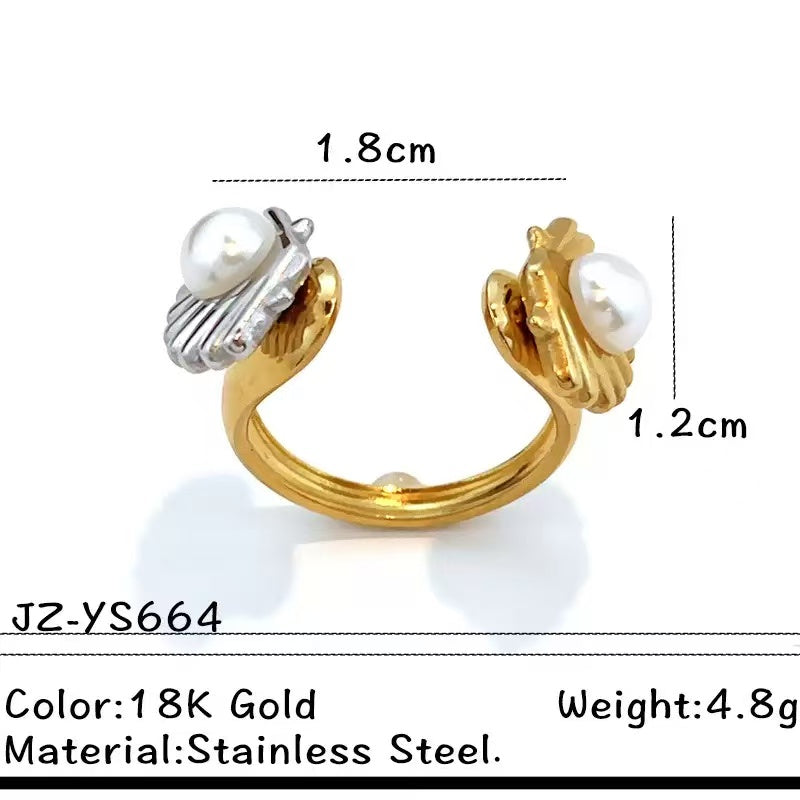 Titanium Steel Pearl Ring