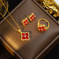 Ruby Clover Jewelry Set