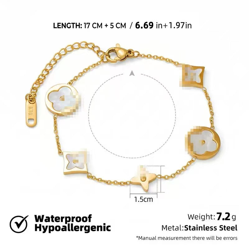 18K Gold Titanium Steel Chain Bracelet