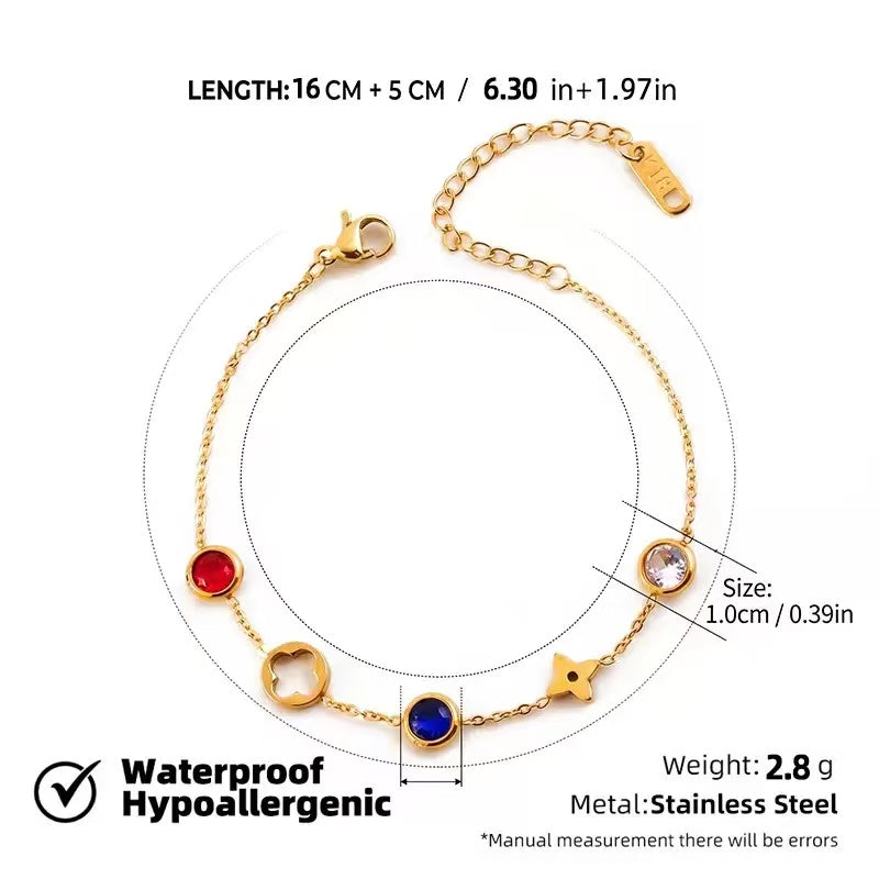 18K Gold Titanium Steel Chain Bracelet