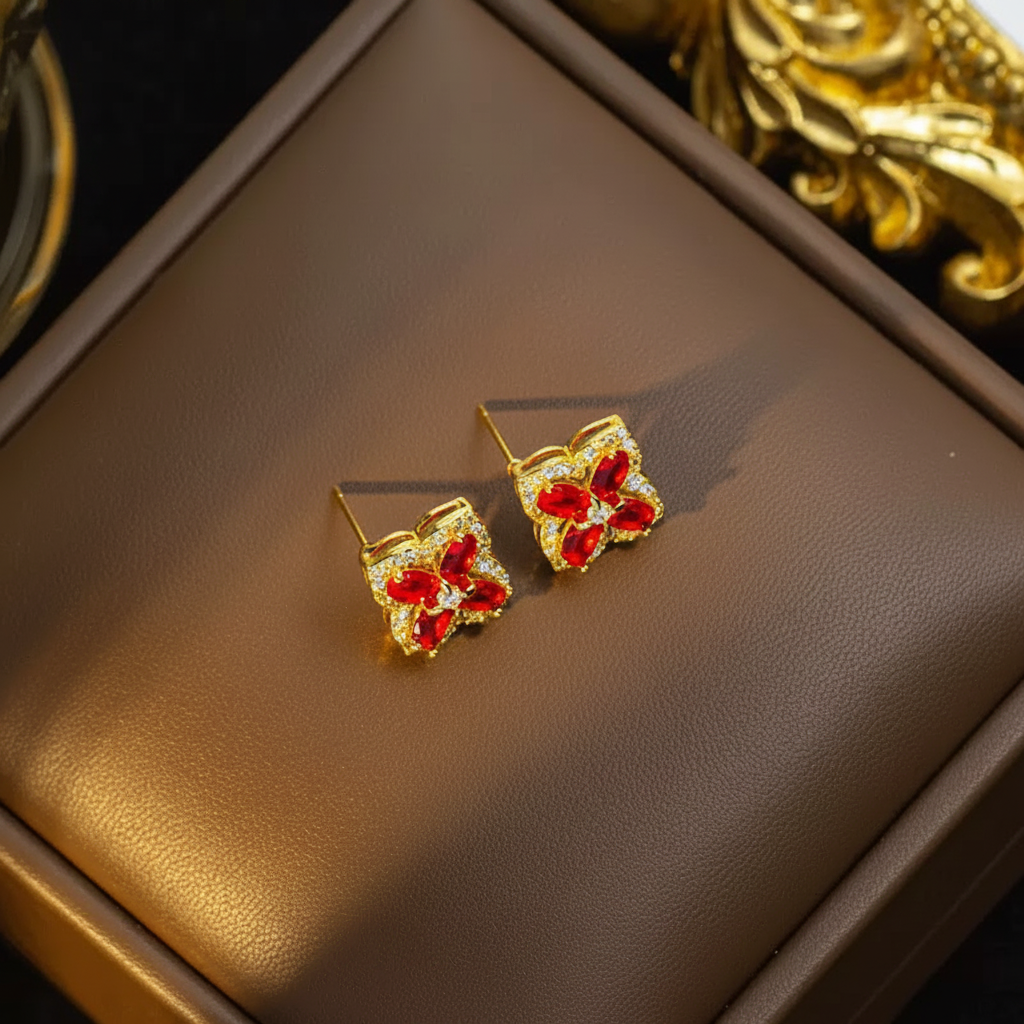 Ruby Clover Jewelry Set