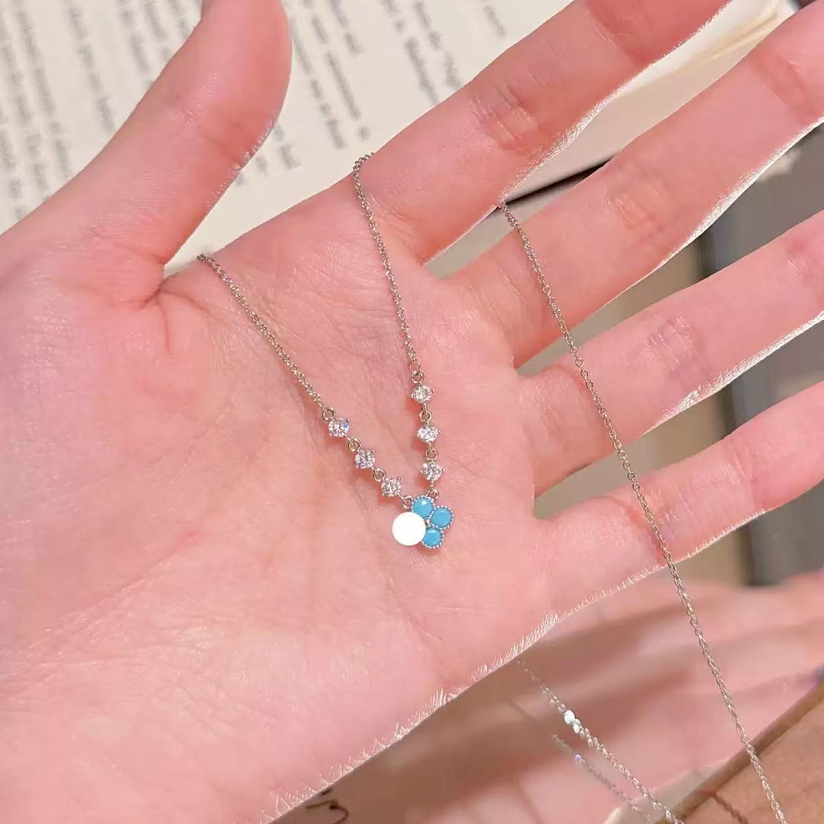 Blue Turquoise Floral Necklace