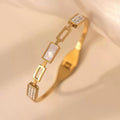 18K Gold Titanium Steel Cloud Shell Bracelet