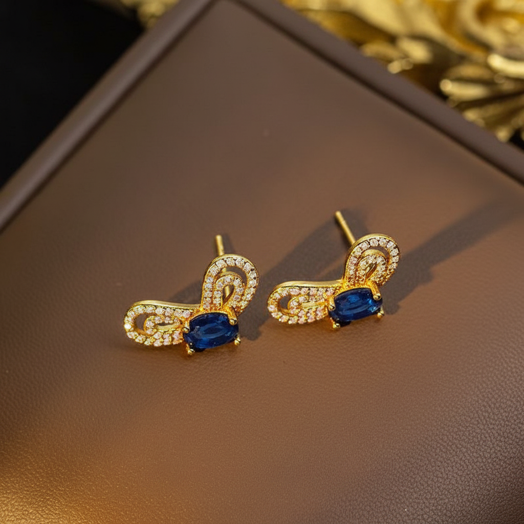 Sapphire Flower Jewelry Set