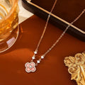 Lucky Pink Four-Leaf Clover Necklace