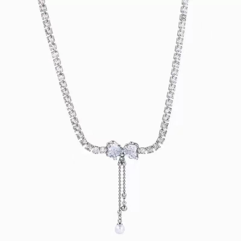 Pearl Bow Necklace
