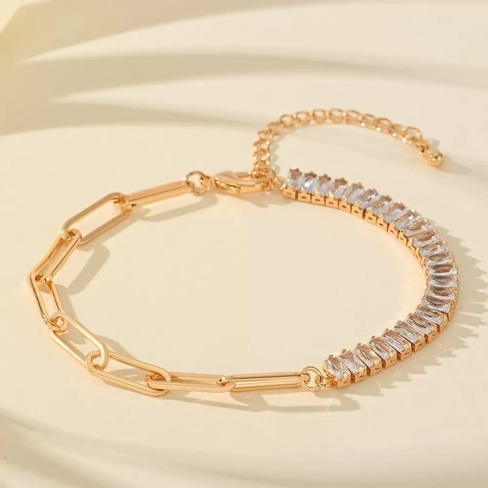 Half Chain Zirconia Bracelet