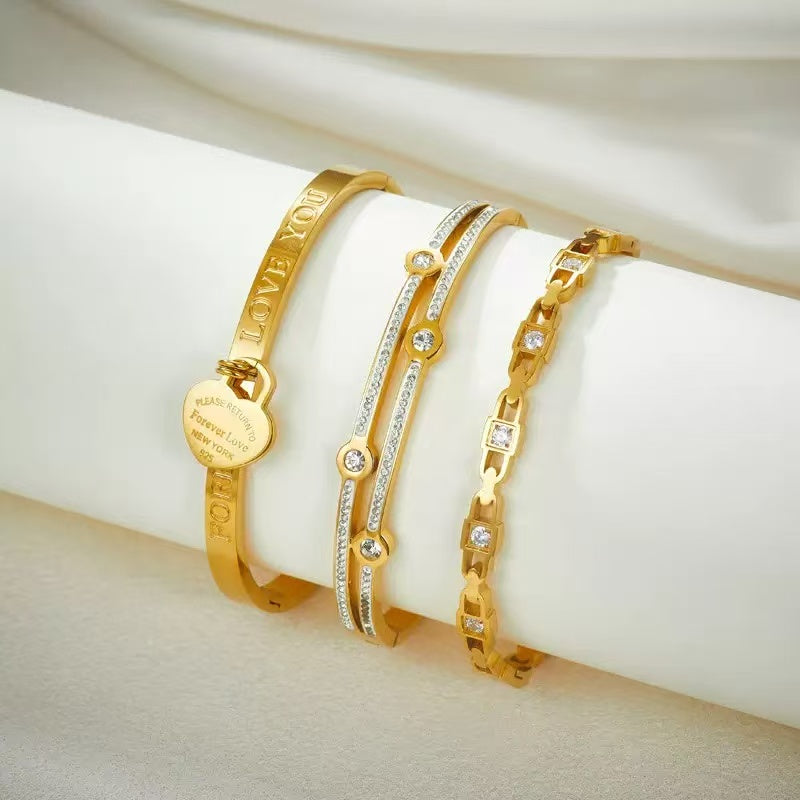 18K Gold Zircon Bracelet