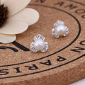 Sparkling Diamond Pearl Stud Earrings