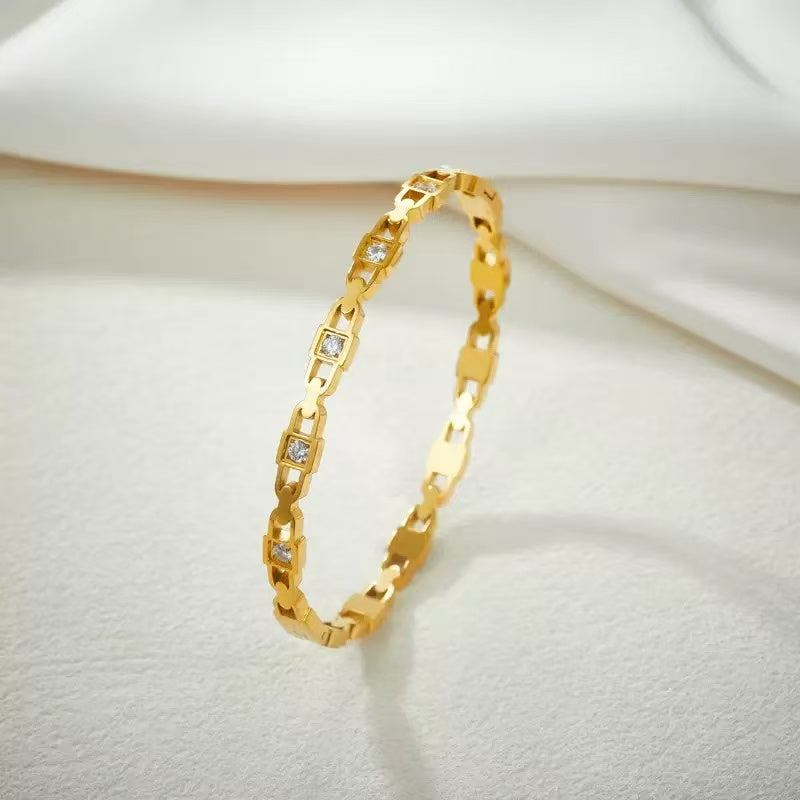 18K Gold Zircon Bracelet