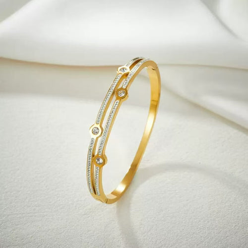 18K Gold Zircon Bracelet
