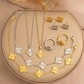 Four-Leaf Clover Titanium Steel Jewelry Set