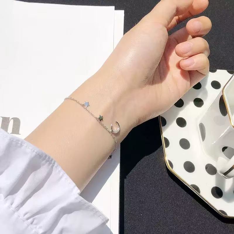 S925 Silver Star Moon Bracelet