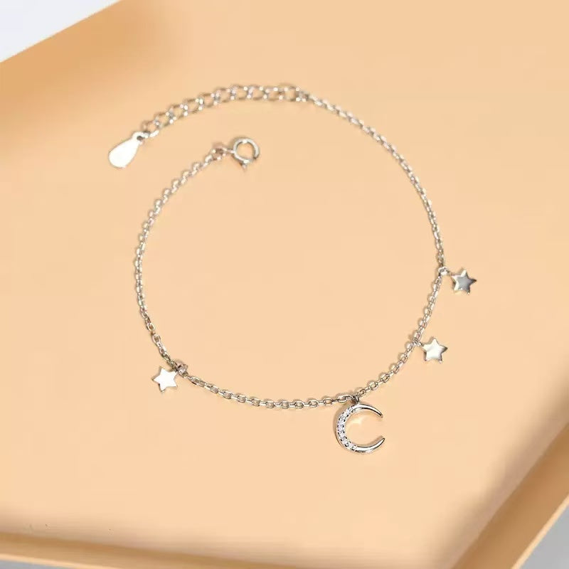 S925 Silver Star Moon Bracelet