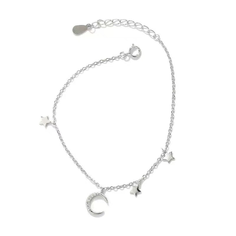 S925 Silver Star Moon Bracelet