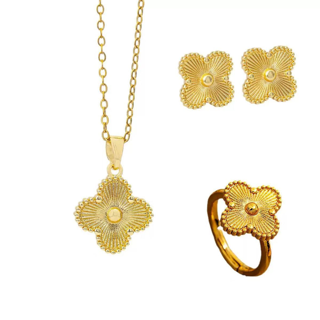 Four-Leaf Clover Titanium Steel Jewelry Set