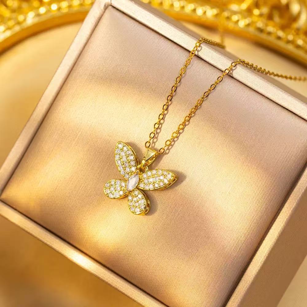 Full Diamond Butterfly Jewelry Set